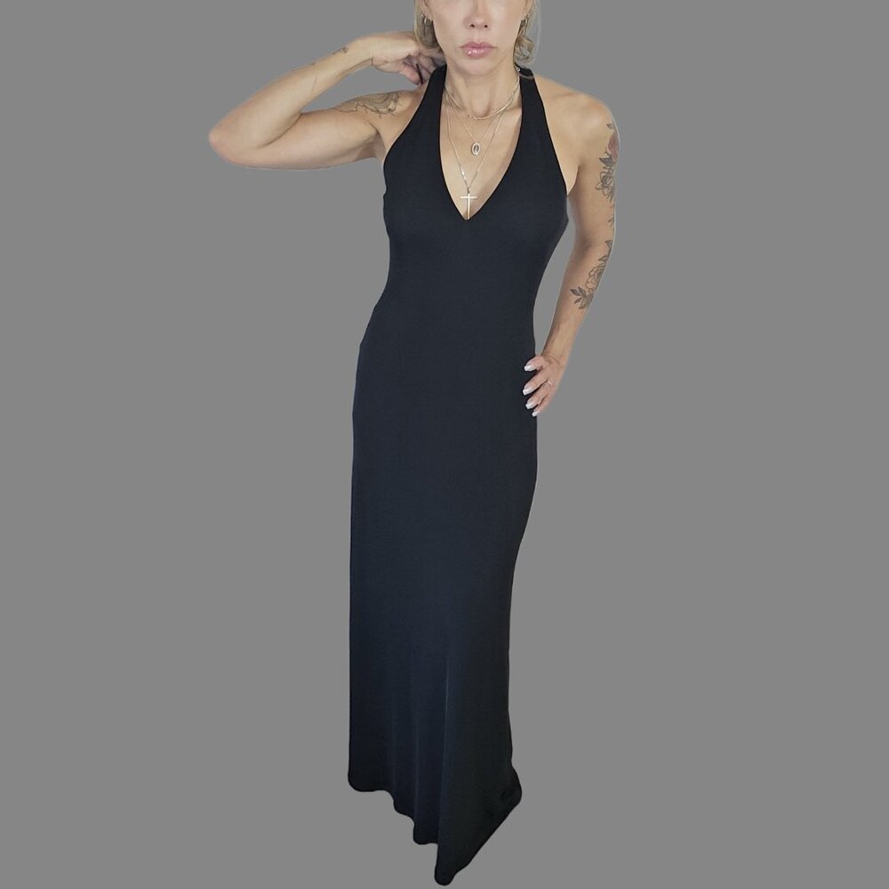david meister halter dress | Dresses | David Meister Womens Size 6 Black Sleeveless With Low Back watch for her